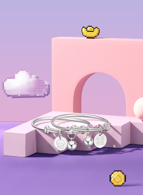 潮宏基生肖足银童镯