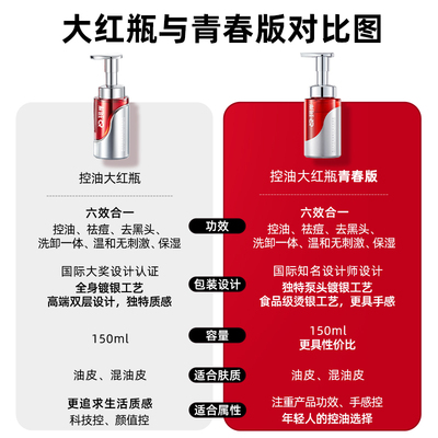 珂岸华熙生物控油洗面奶3瓶×1组