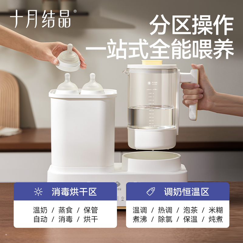 October crystallized all-glass 2-in-1 milk blender