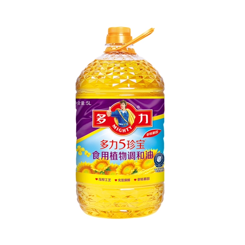 多力5珍宝食用植物调和油5L含葵花精选优质原料5种好油科学配比-图0