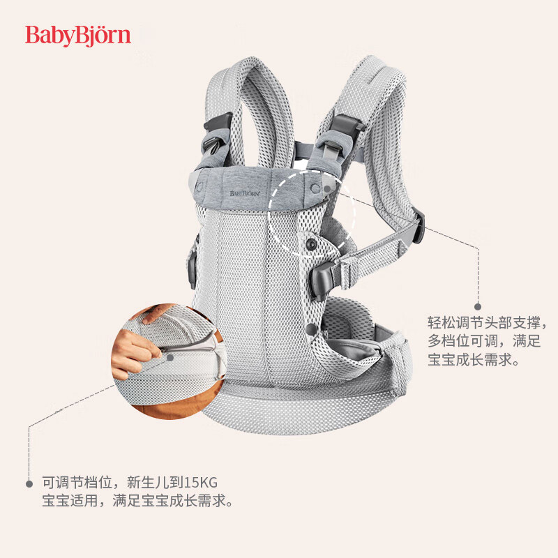 瑞典Babybjorn婴儿背带Harmony旗舰款新生儿0-1岁多功能抱娃神器 - 图3