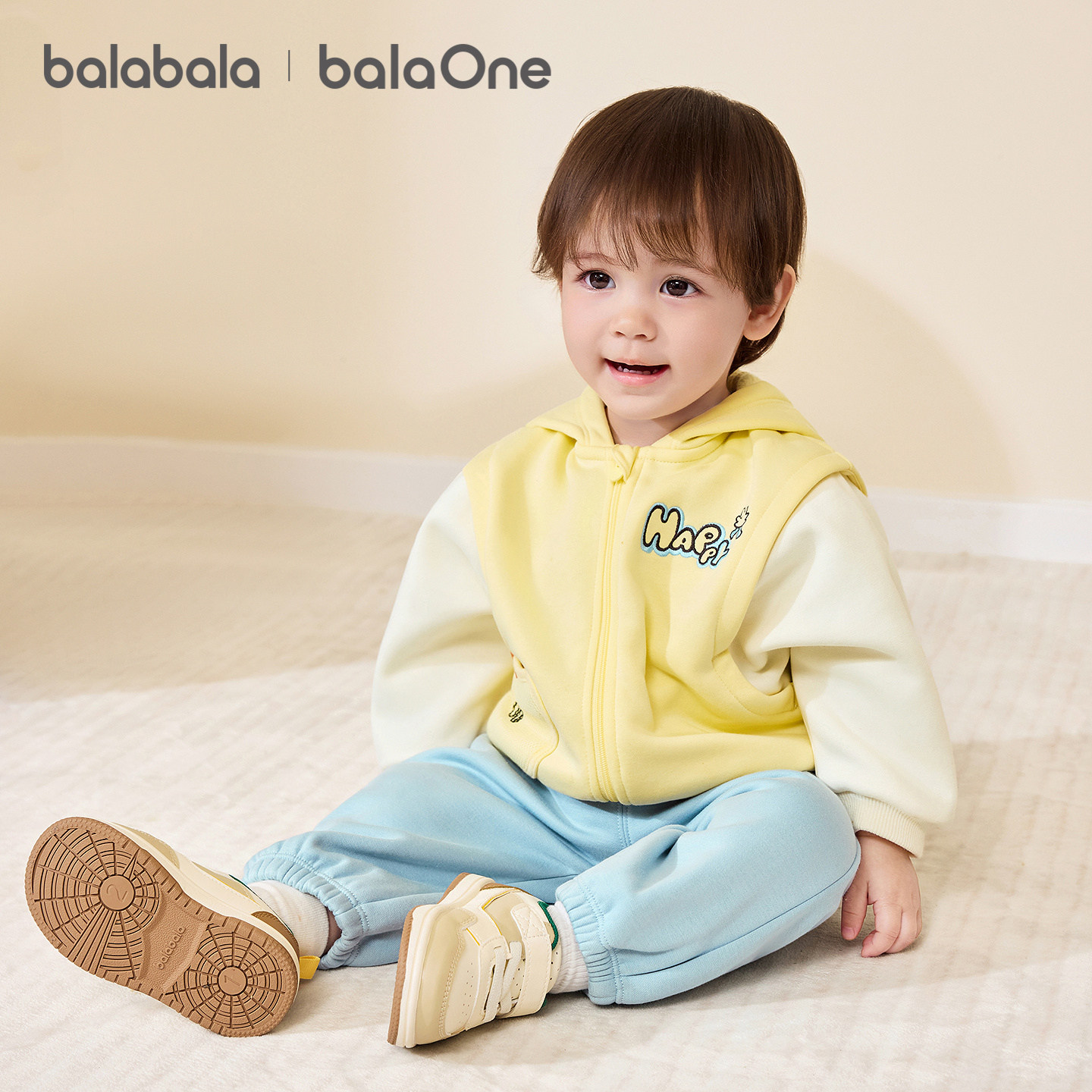 【balaOne】巴拉巴拉童装儿童套装男女童2026新款春装2件套假两件