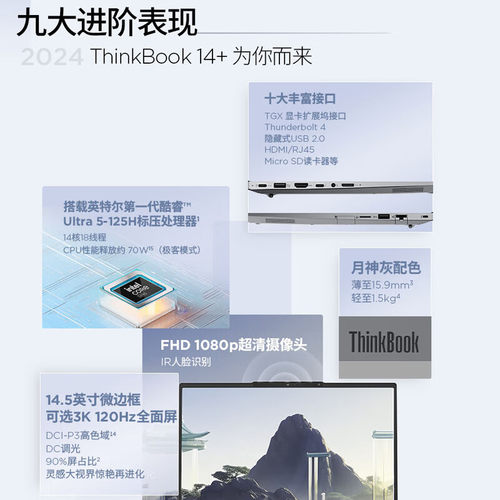 ThinkBook14+ Ultra5-125H32GB1TB家用办公学生商务笔记本电脑 - 图2