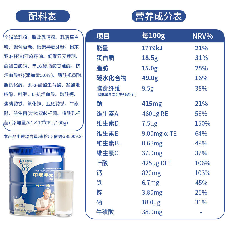 尤爱倍特羊奶粉730g*2罐中老年人富硒高钙男女士成人送礼正品营养,淘宝优惠券,粉丝福利购,淘宝优惠卷