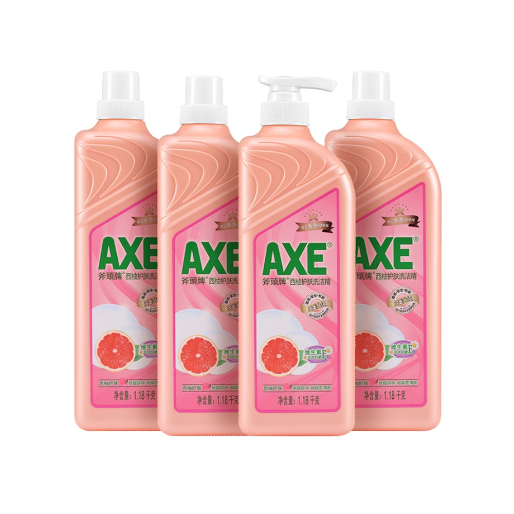 AXE/斧头牌洗洁精西柚味1.18kg*4瓶可洗果蔬呵护不伤手家庭装 - 图0