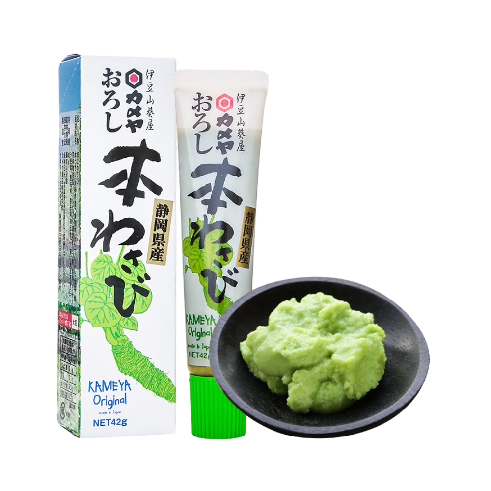 日本进口静冈伊豆山葵芥末味调味酱42g辣根青芥末膏酱鱼生料理-图0