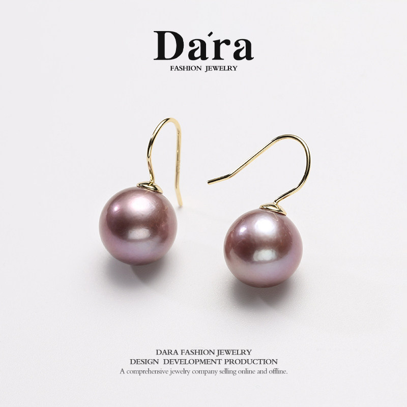 Dara/戴拉925银淡水正圆强光11-12mm珍珠耳钉轻奢大气耳钩送妈妈,淘宝优惠券,粉丝福利购,淘宝优惠卷