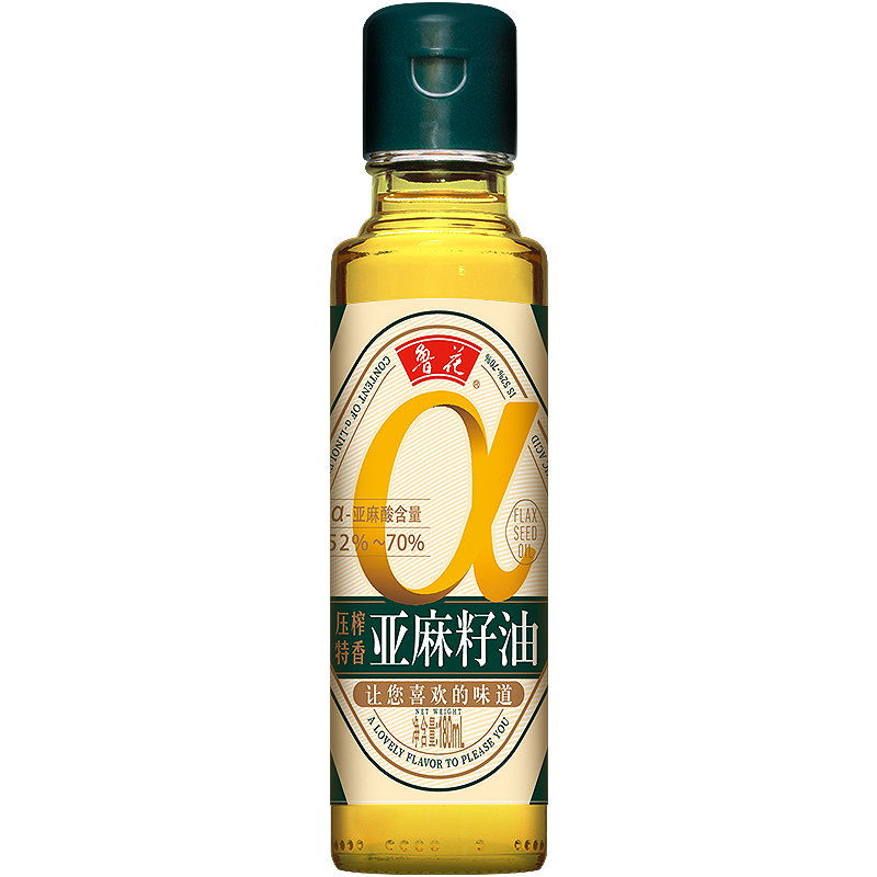 鲁花亚麻籽油180ml*5物理压榨食用油胡麻油月子油热炒油婴儿辅食 - 图0