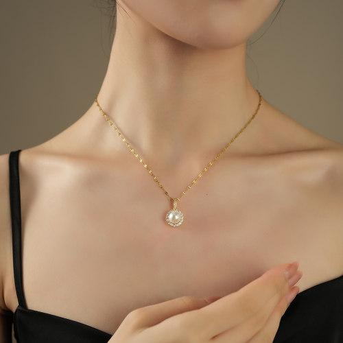 mmjmm/金魅7-8mm海水akoya珍珠吊坠项链时尚大气可叠戴项链送女友 - 图0