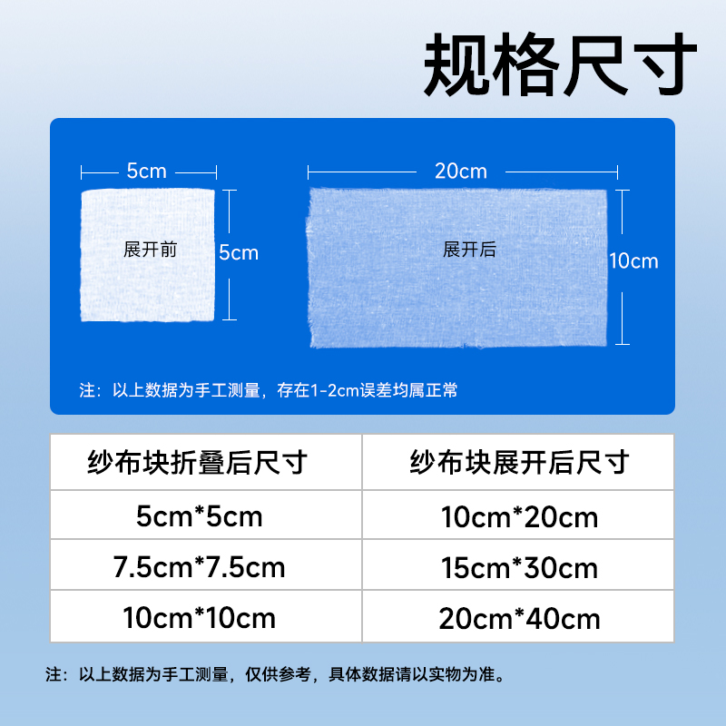 振德医用纱布无菌透气纱布片绷带包扎伤口纱布医疗消毒纱布独立 - 图2