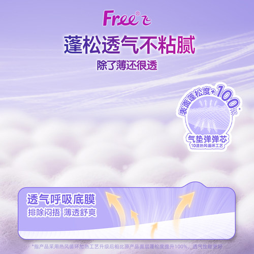 Free卫生巾超长夜用420mm*超薄棉柔超熟睡姨妈巾瞬吸透气 - 图2