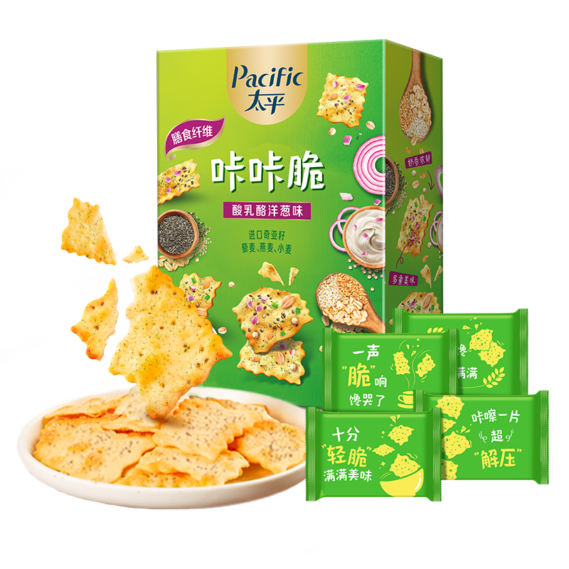 太平苏打饼干咔咔脆酸乳酪洋葱味100g健康代餐零食 - 图0