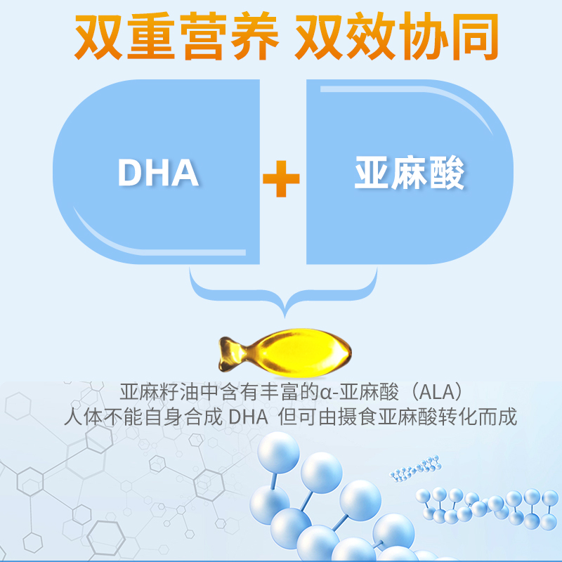 天猫超市斯利安DHA60粒婴儿童藻油软胶囊原装进口孕妇儿童专用40.5g×1瓶2