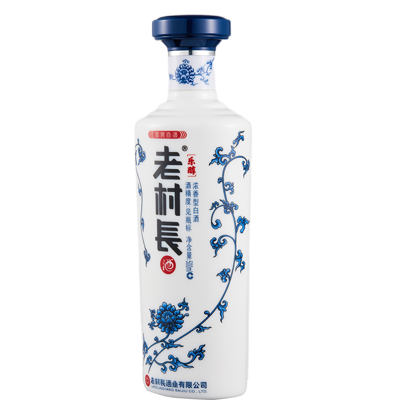 老村长白酒45度乐醇青花瓶浓香型纯粮酒500ml*6整箱节日送礼口粮 - 图0