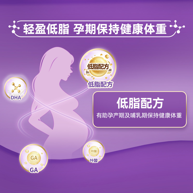 安满倍御低脂孕妇奶粉800g/罐含叶酸备孕控糖孕期营养新西兰进口