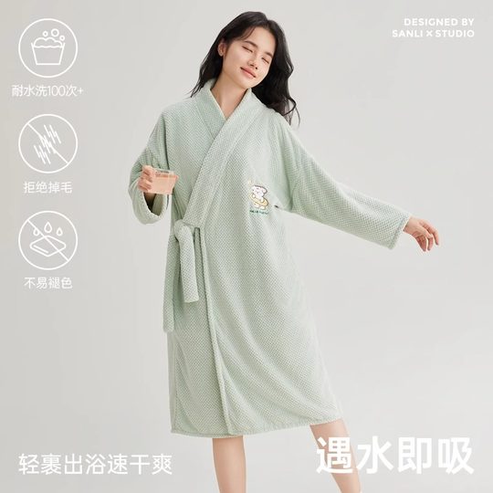 Носимое банное полотенце Sanli, быстросохнущий халат, впитывающий влагу