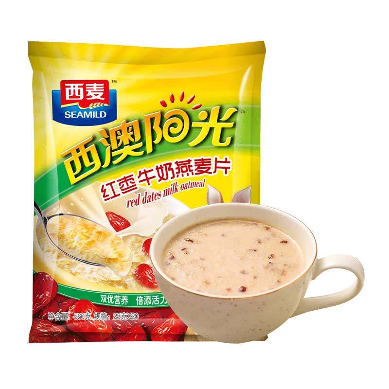 西麦红枣牛奶燕麦片560g*1袋营养早餐养胃独立小包装老人即食冲饮
