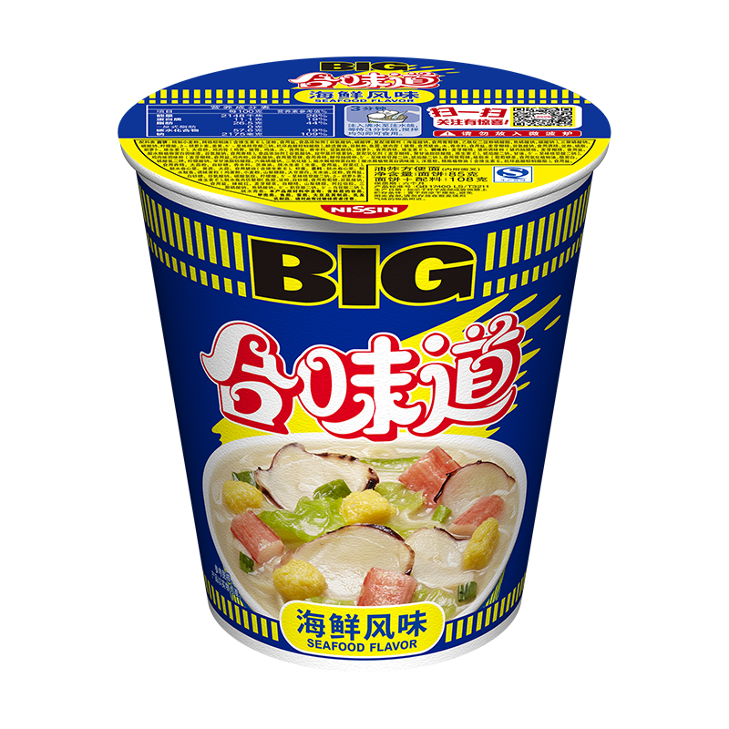 NISSIN/日清方便面大杯合味道海鲜风味代餐零食夜宵泡面108gx1杯 - 图3