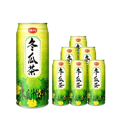 台湾味丹植物茶饮料冬瓜茶475ml×6听