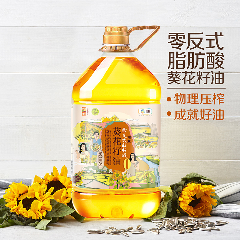 中粮初萃食用油零反葵花籽油5L*1桶-图1