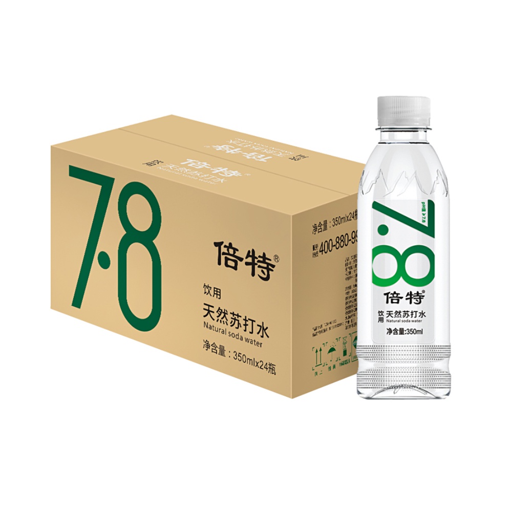 倍特天然苏打水350ml*24饮用水碱性水饮料饮品350ml*24瓶