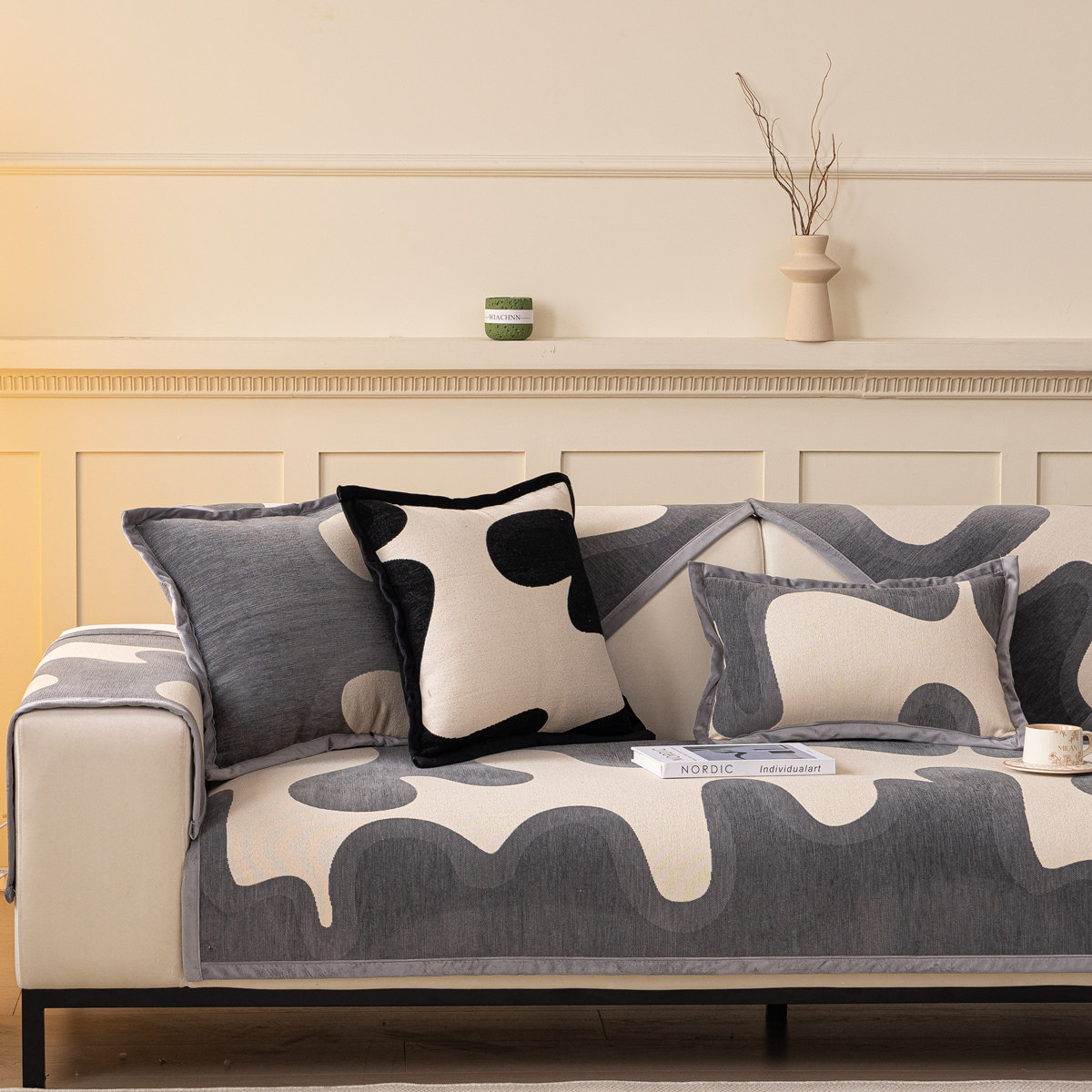 洁丽雅雪尼尔沙发垫加厚耐磨防滑沙发盖布坐垫防猫抓加固四季通用,淘宝优惠券,粉丝福利购,淘宝优惠卷