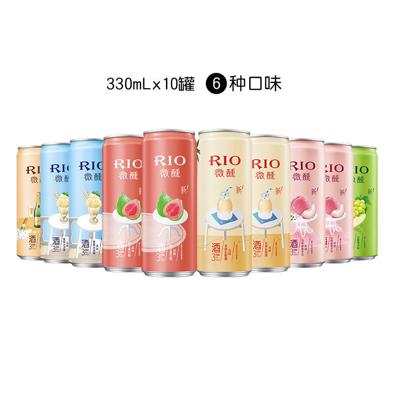 天猫超市RIO锐澳鸡尾酒果酒微醺小美好喵喵酒6口味330ml*10罐0