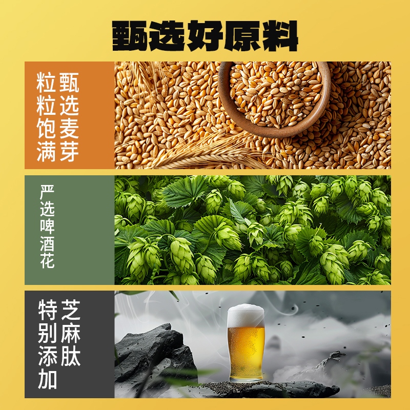 【精酿啤酒】鲸都鲜酿精酿拉格13P麦芽啤酒1000毫升*4瓶黑金款