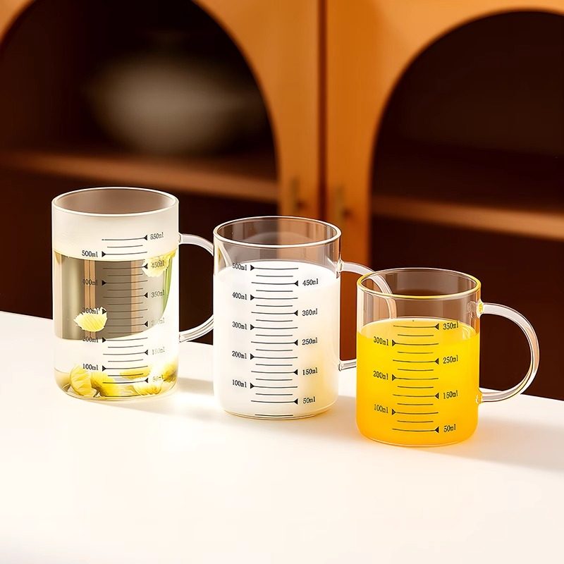 onlycook高硼硅玻璃水杯带刻度咖啡量杯家用耐高温儿童牛奶杯子,淘宝优惠券,粉丝福利购,淘宝优惠卷