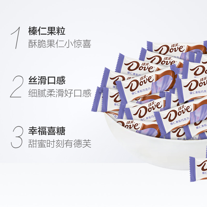 德芙榛仁果粒巧克力散糖6g500g*1袋裝結婚慶喜糖果伴手禮批發零食_天貓超市_零食_堅果_特產
