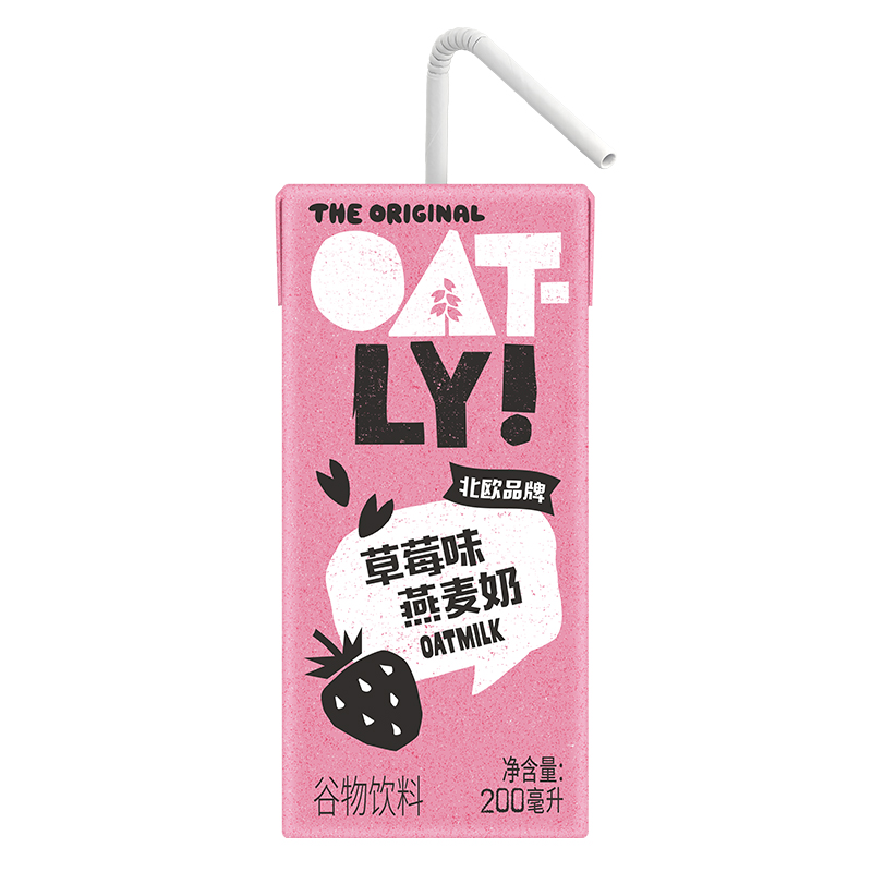 OATLY噢麦力草莓味燕麦奶200ml-图0