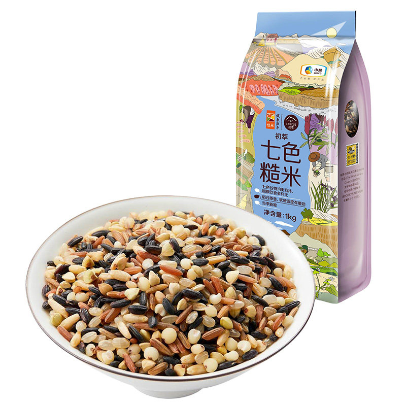 中粮初萃七色糙米1kg 糙米 黑米 红米 燕麦米 紫米 高粱米 荞麦米,淘宝优惠券,粉丝福利购,淘宝优惠卷