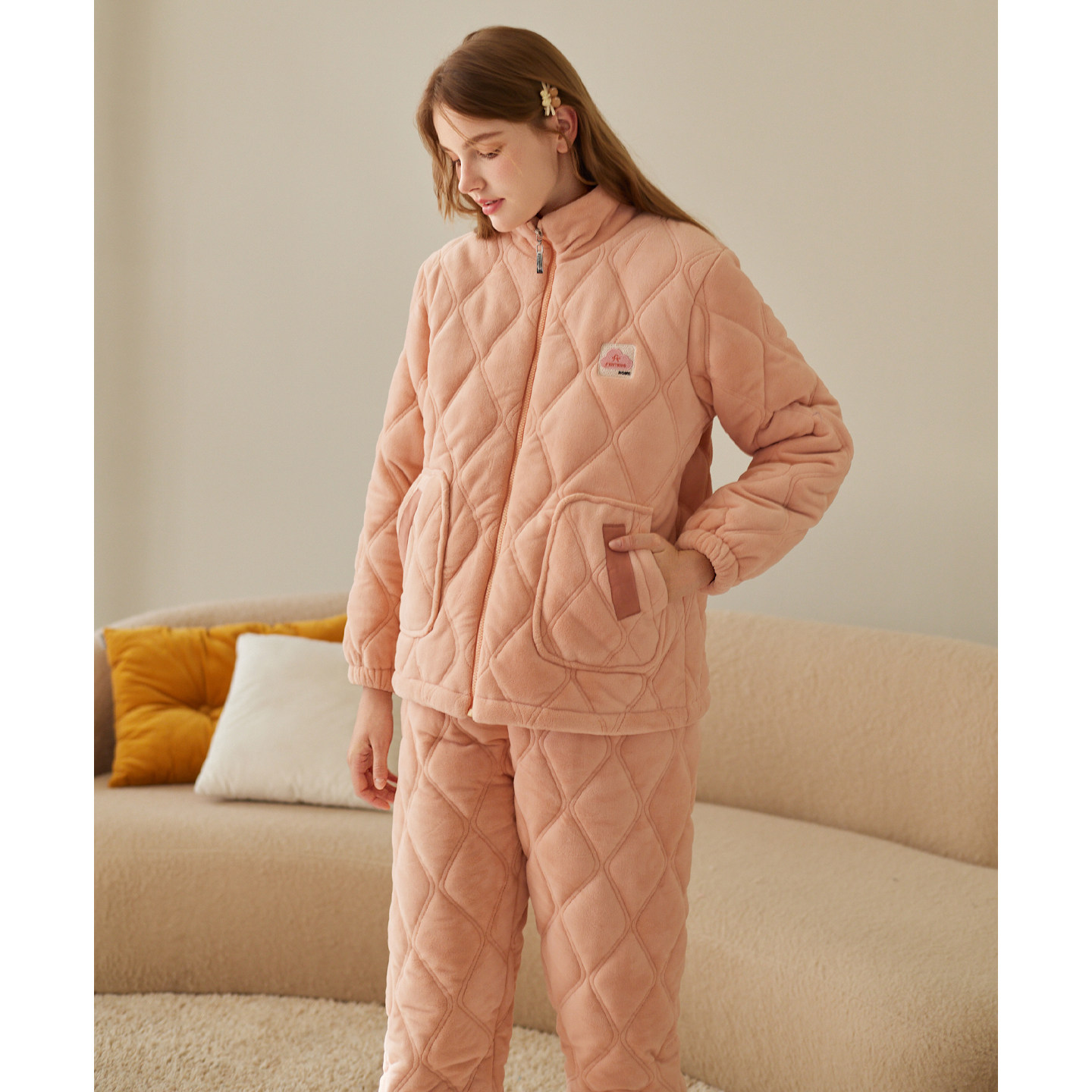 芬腾情侣睡衣冬季珊瑚绒三层加厚夹棉套装男女士抗静电加绒家居服,淘宝优惠券,粉丝福利购,淘宝优惠卷