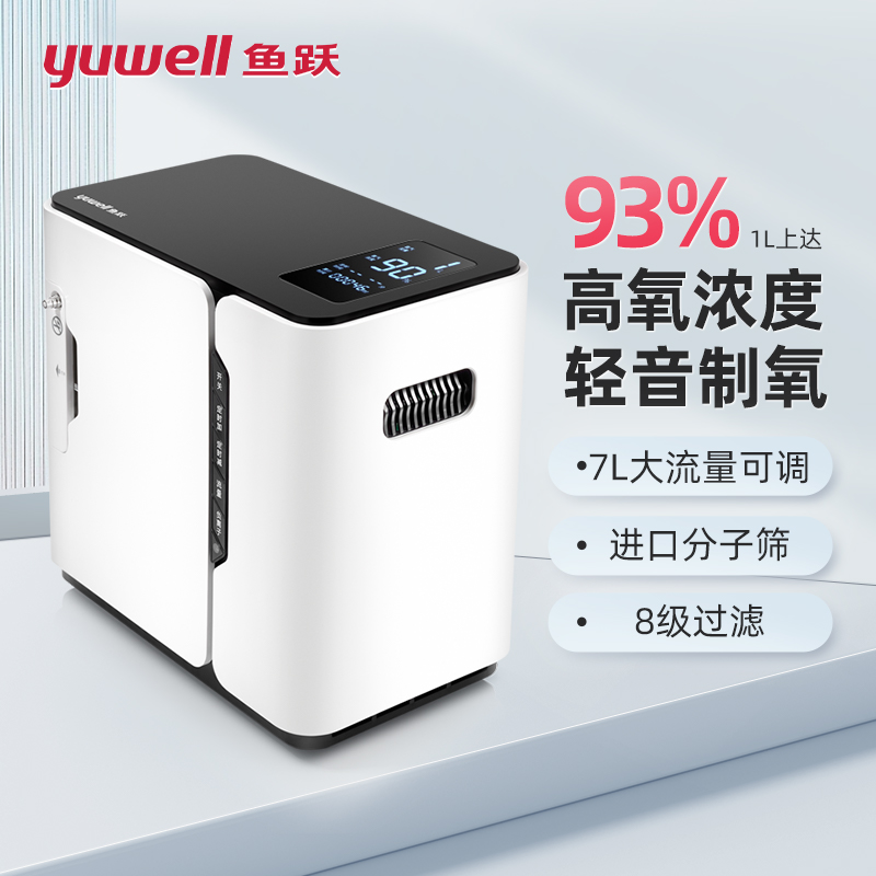 鱼跃制氧机家用便携式小型吸氧机氧YU300浓度90%车载老人低噪1台 - 图0