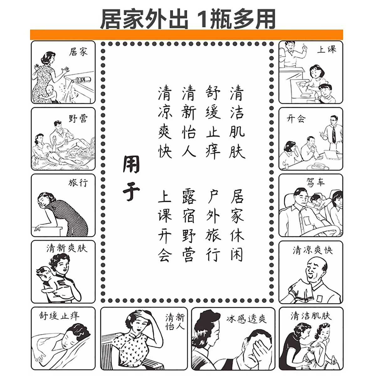 双飞人舒爽止痒薄荷水醒神爽水套装(3+10+20)ml防困清凉爽肤便携