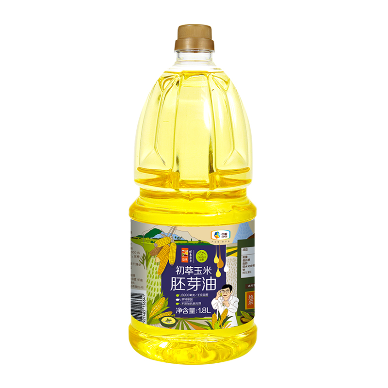 中粮初萃食用油玉米胚芽油1.8L*1瓶压榨一级营养家用 - 图0