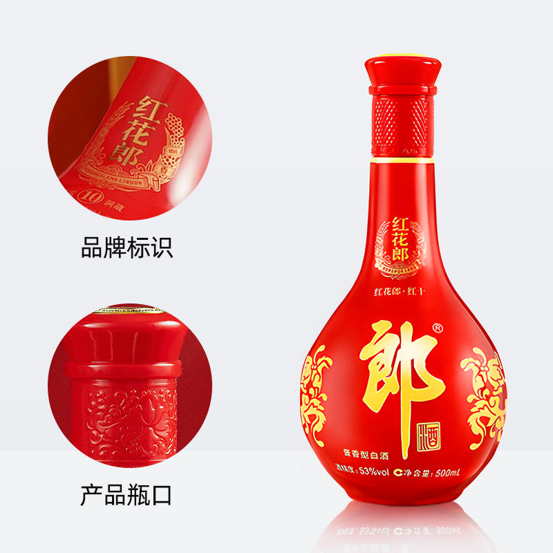 郎酒红花郎10礼盒装53度500ml*2瓶酱香型白酒 - 图2