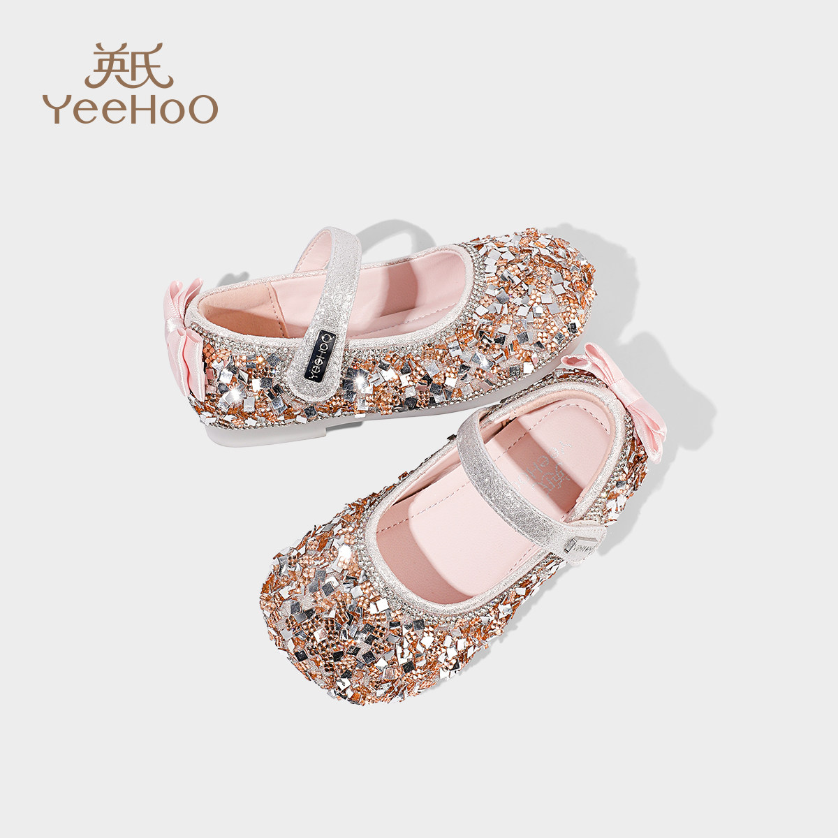 英氏童鞋女童公主鞋秋季新款百搭小女孩舞蹈鞋水晶软底儿童演出鞋,淘宝优惠券,粉丝福利购,淘宝优惠卷