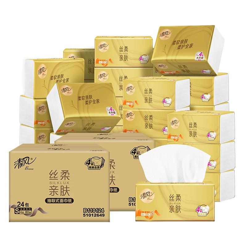 清风丝柔金装4层卫生纸