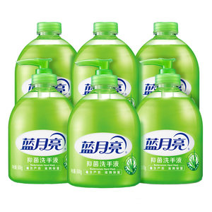 蓝月亮芦荟抑菌洗手液家用滋润瓶装500g*6瓶温和不伤手