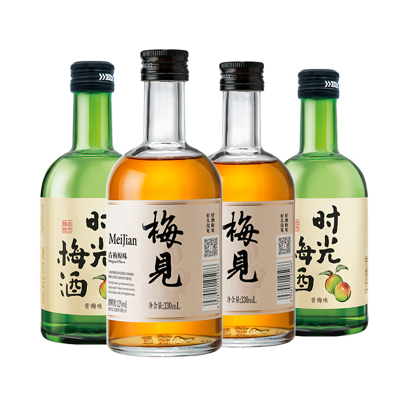 梅见青梅酒梅子酒330ml*2瓶+时光梅酒330ml*2瓶果酒低度微醺-图0