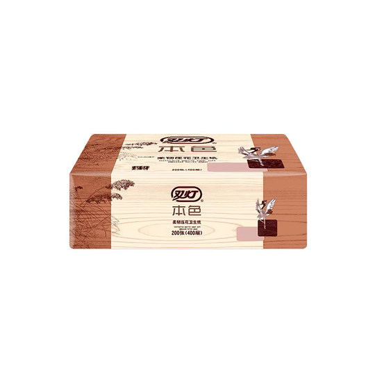 Double light natural color flexible embossed toilet paper