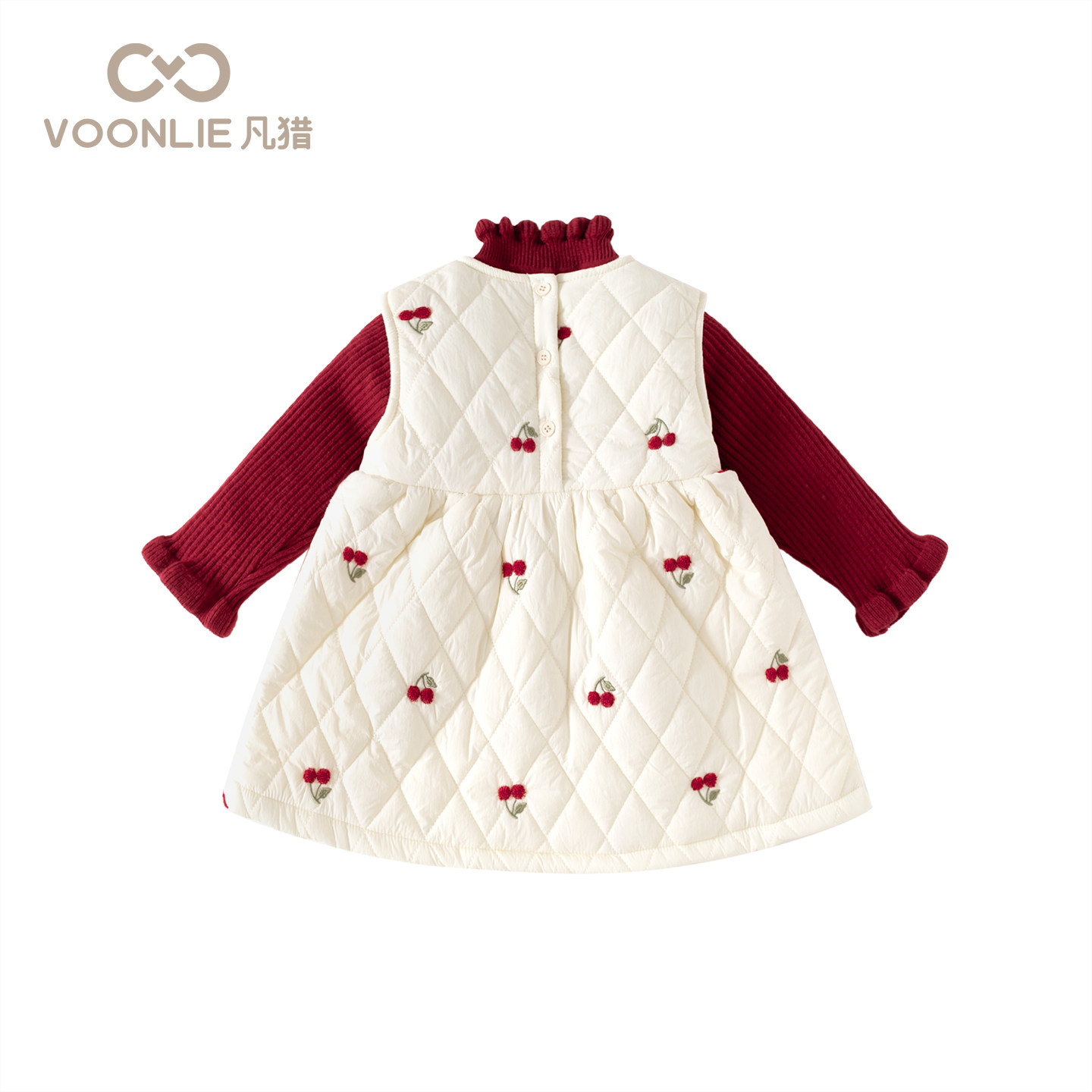 凡猎女童连衣裙冬装洋气儿童加绒夹棉公主裙女宝宝背心裙套装冬季,淘宝优惠券,粉丝福利购,淘宝优惠卷