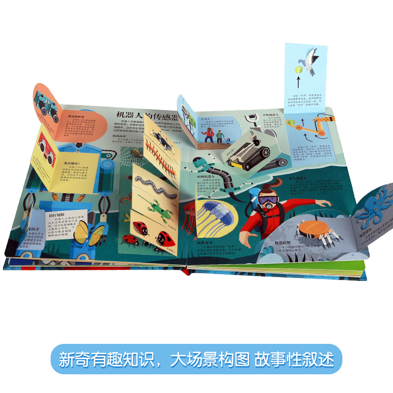乐乐趣揭秘系列机器人3-6岁儿童3d立体翻翻书科普绘本新华书店 - 图2