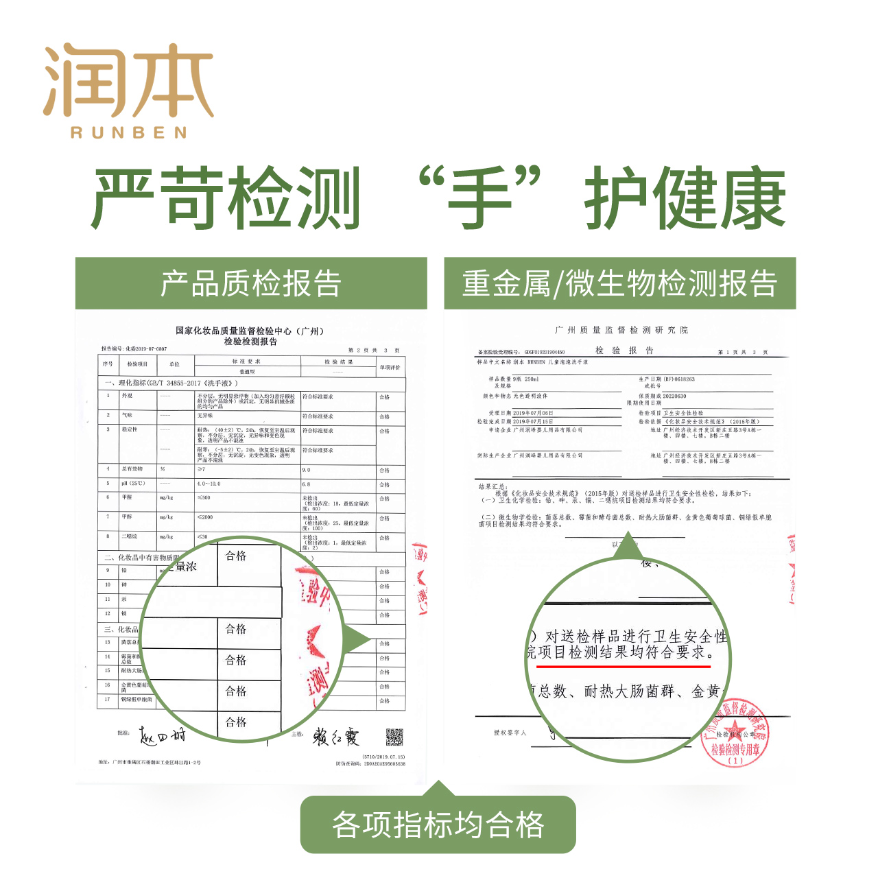 润本洗手液孕妇儿童宝宝专用便携按压式泡沫洗手液250ml*2瓶 - 图3