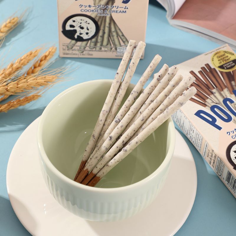 Pocky/百奇奶油曲奇涂层饼干41g*3格力高趣味零食休闲饼干下午茶 - 图1