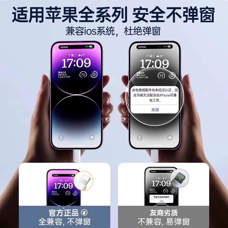 顺丰快递苹果15数据线iPhone14手机13promax充电器头xr快充原套装 - 图1