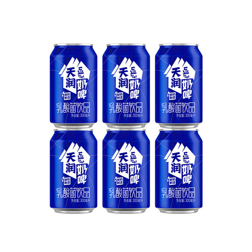 天润新疆特产奶啤乳酸菌饮料非奶非啤300ml*6罐 - 图0