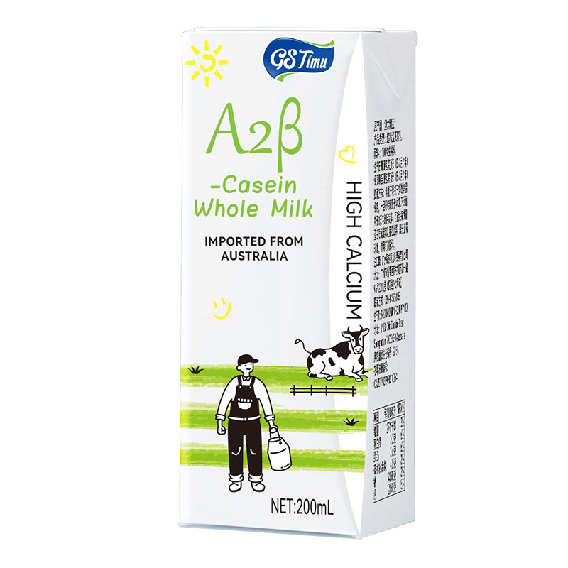 【进口】太慕澳大利亚A2β-酪蛋白高钙全脂纯牛奶200ml*24盒早餐