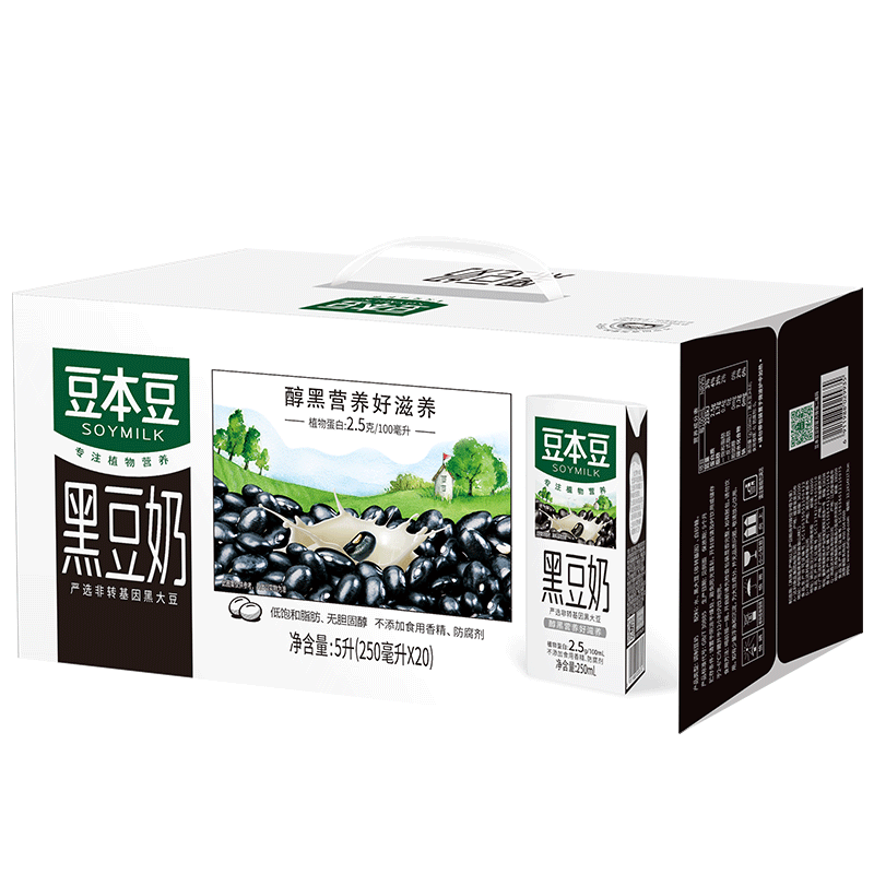 豆本豆黑豆奶豆奶250ml*20盒早餐植物奶礼盒整箱 - 图0